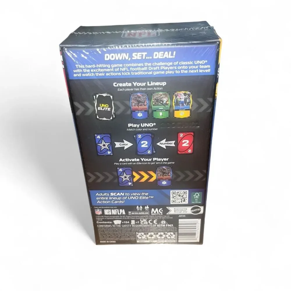 NFL Uno Elite Draft Card Game NEW
